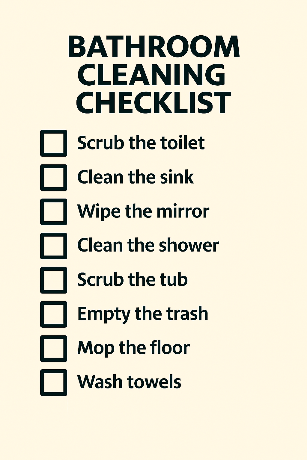 The Ultimate Bathroom Checklist: Daily, Weekly, Monthly & Clever Hacks