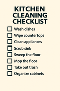 Kitchen Cleaning Checklist