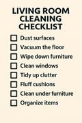 Living room cleaning checklist