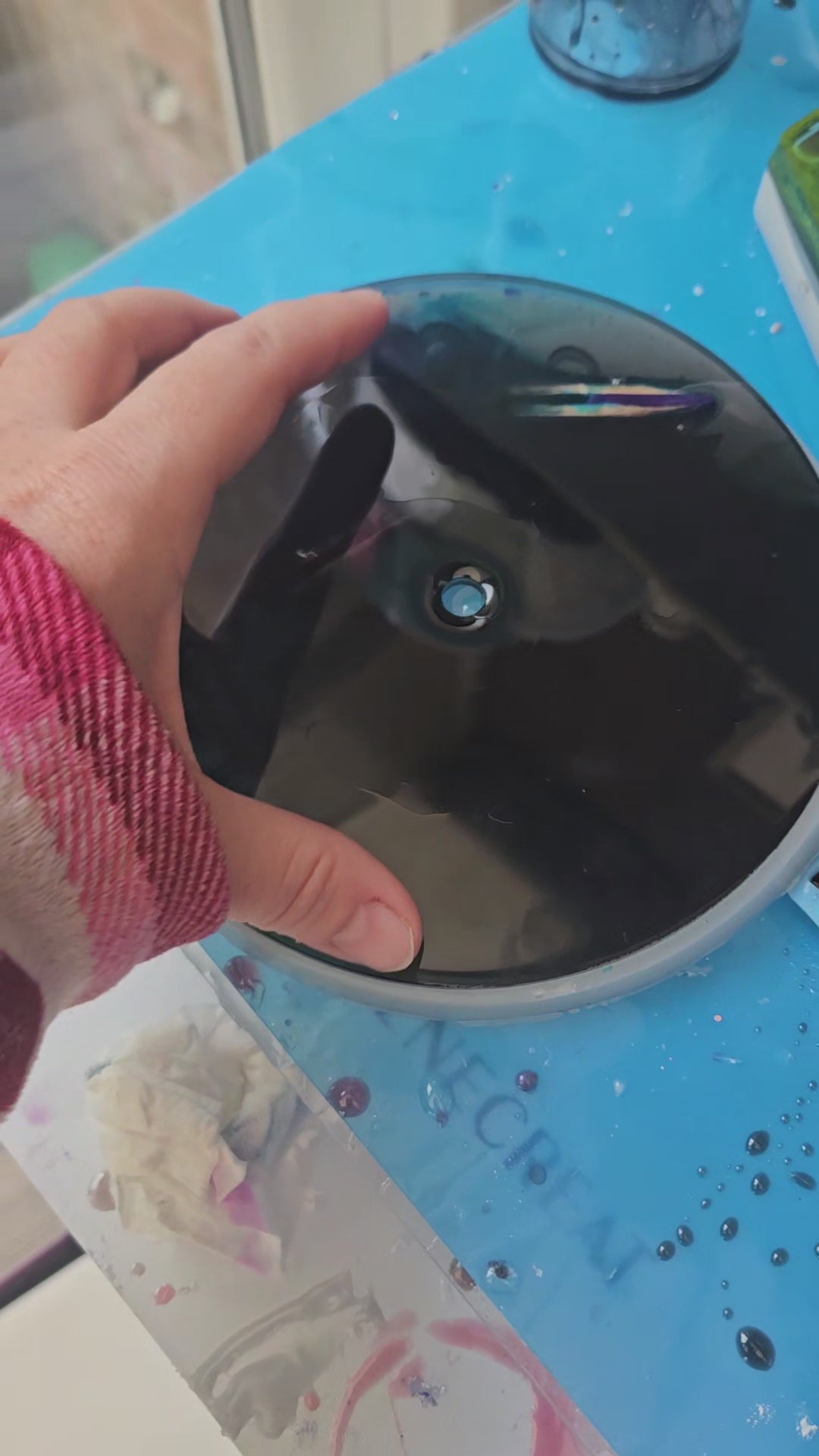 Handmade resin mini clock teacher gift