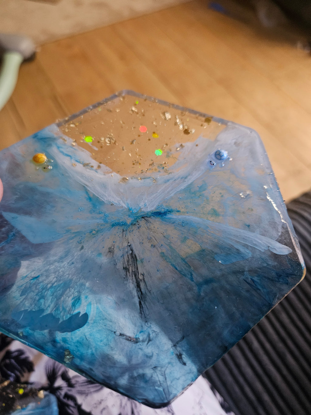 Sea effect coasters with turtles