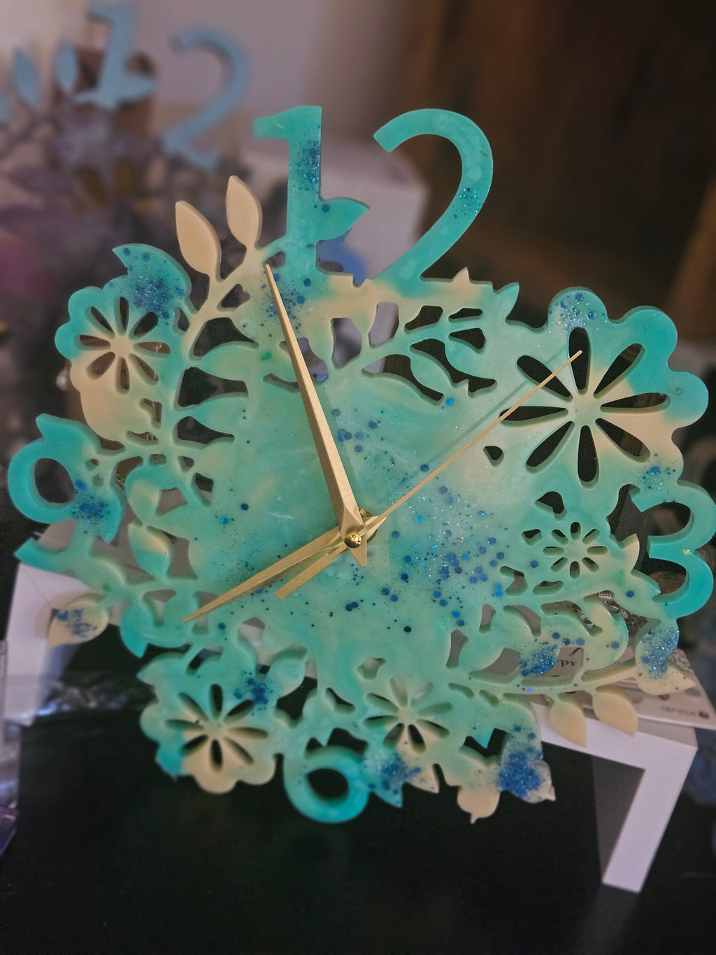 Resin clocks unique in colour
