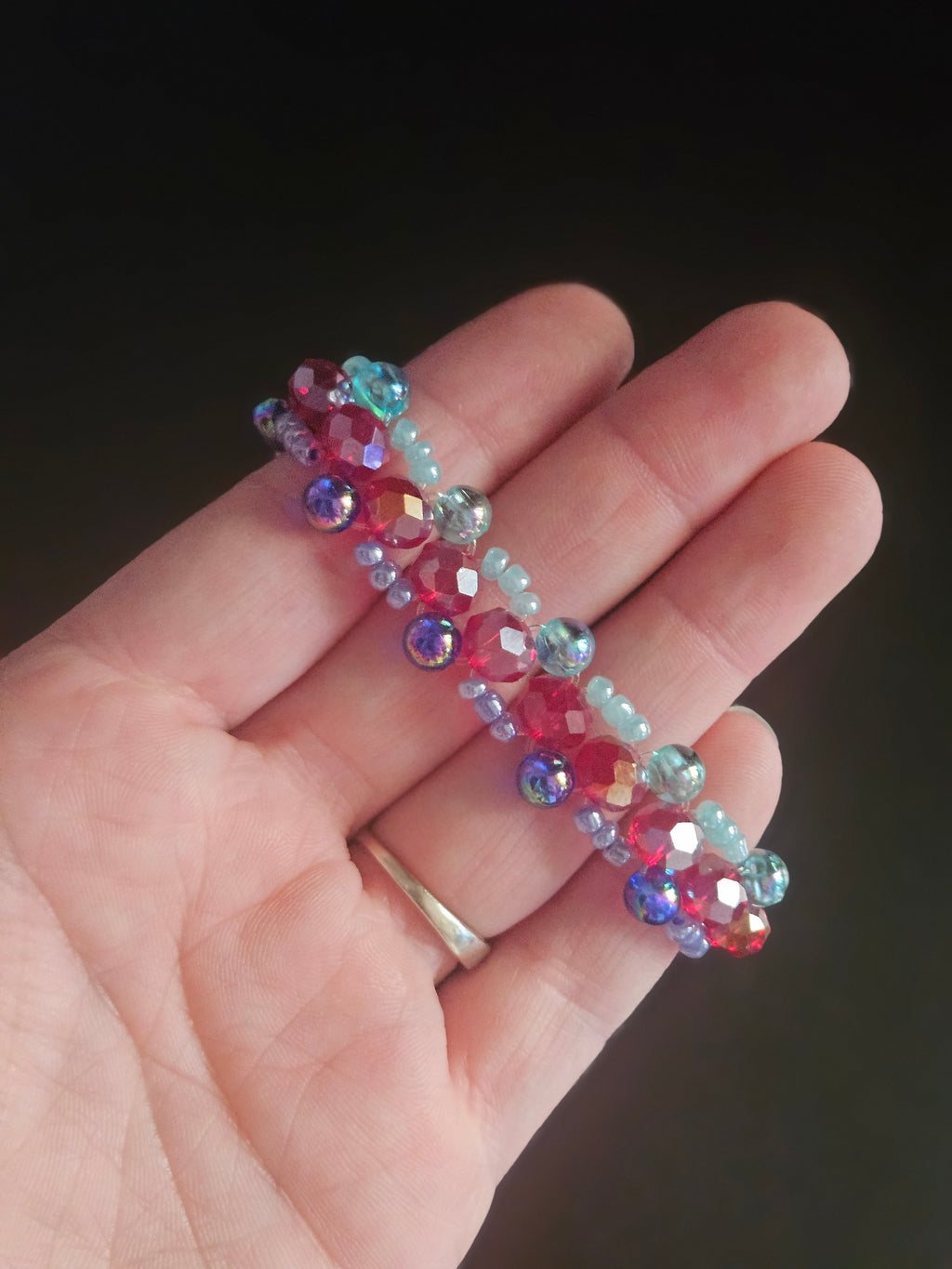 Handmade 3 pearl bead bracelet