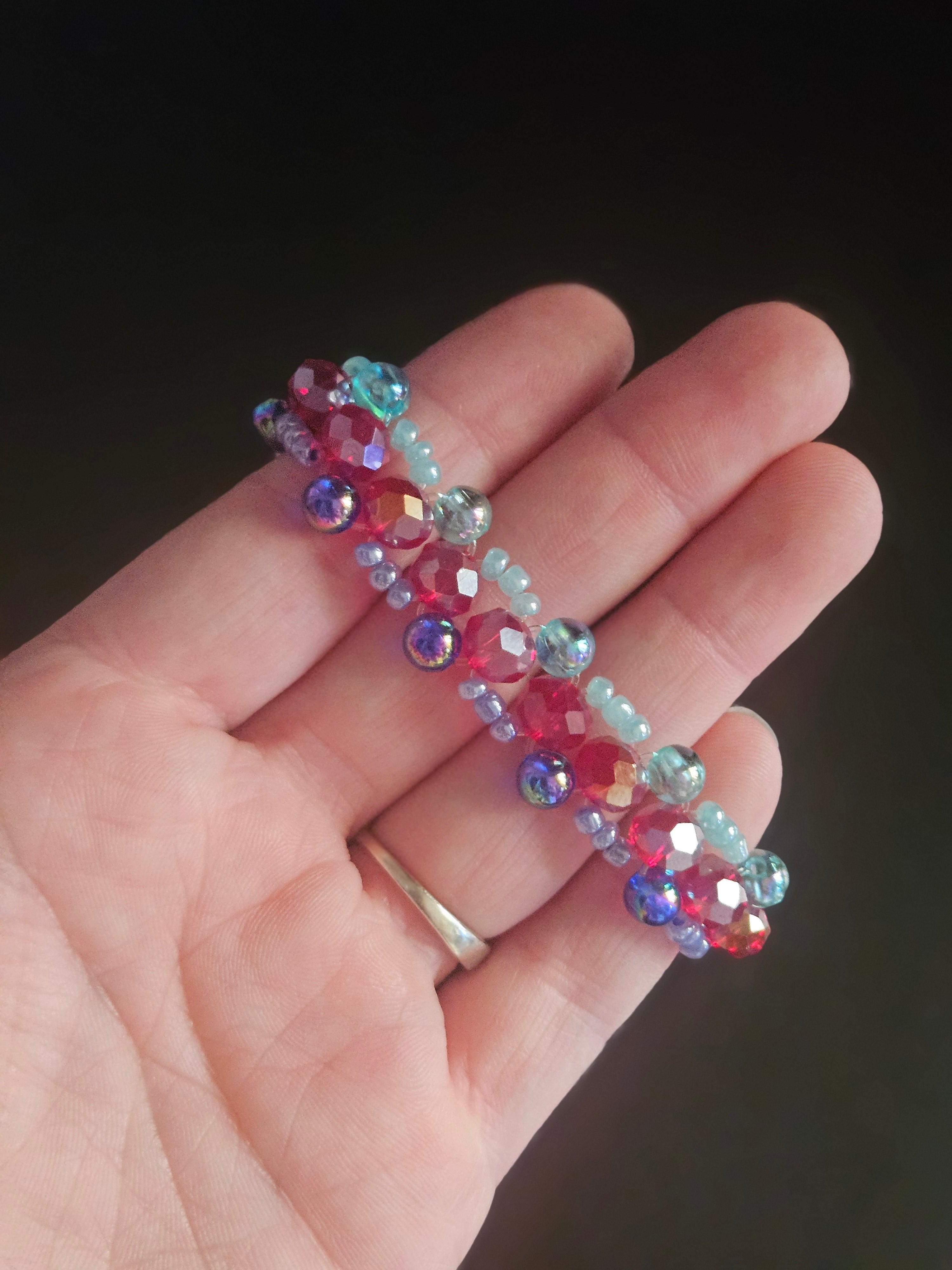Handmade 3 pearl bead bracelet