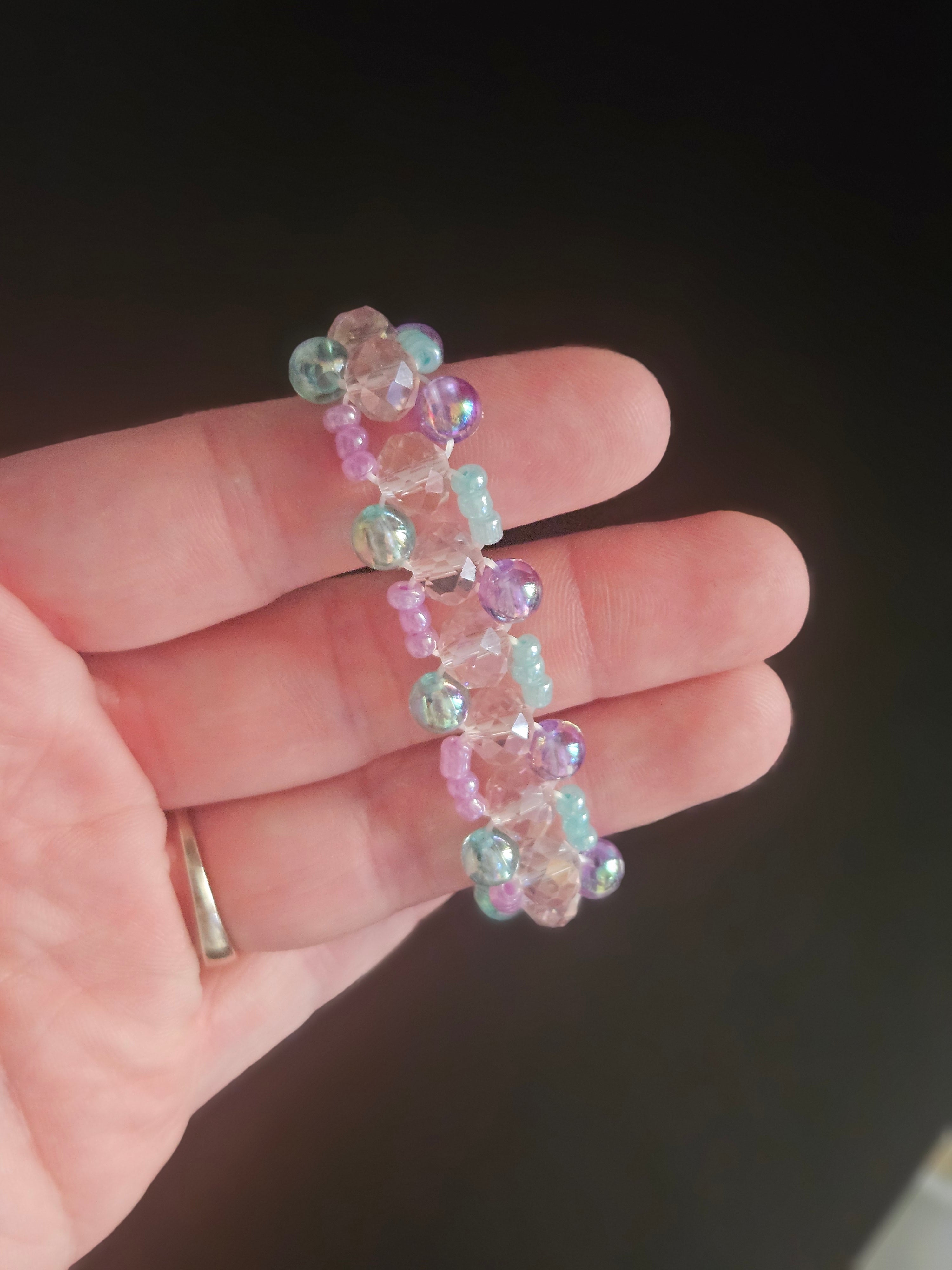 Handmade 3 pearl bead bracelet