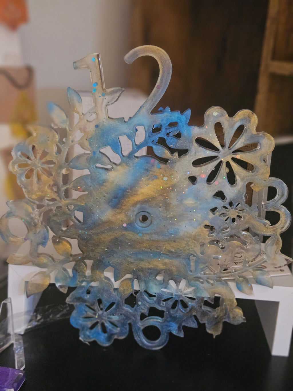 Resin clocks unique in colour