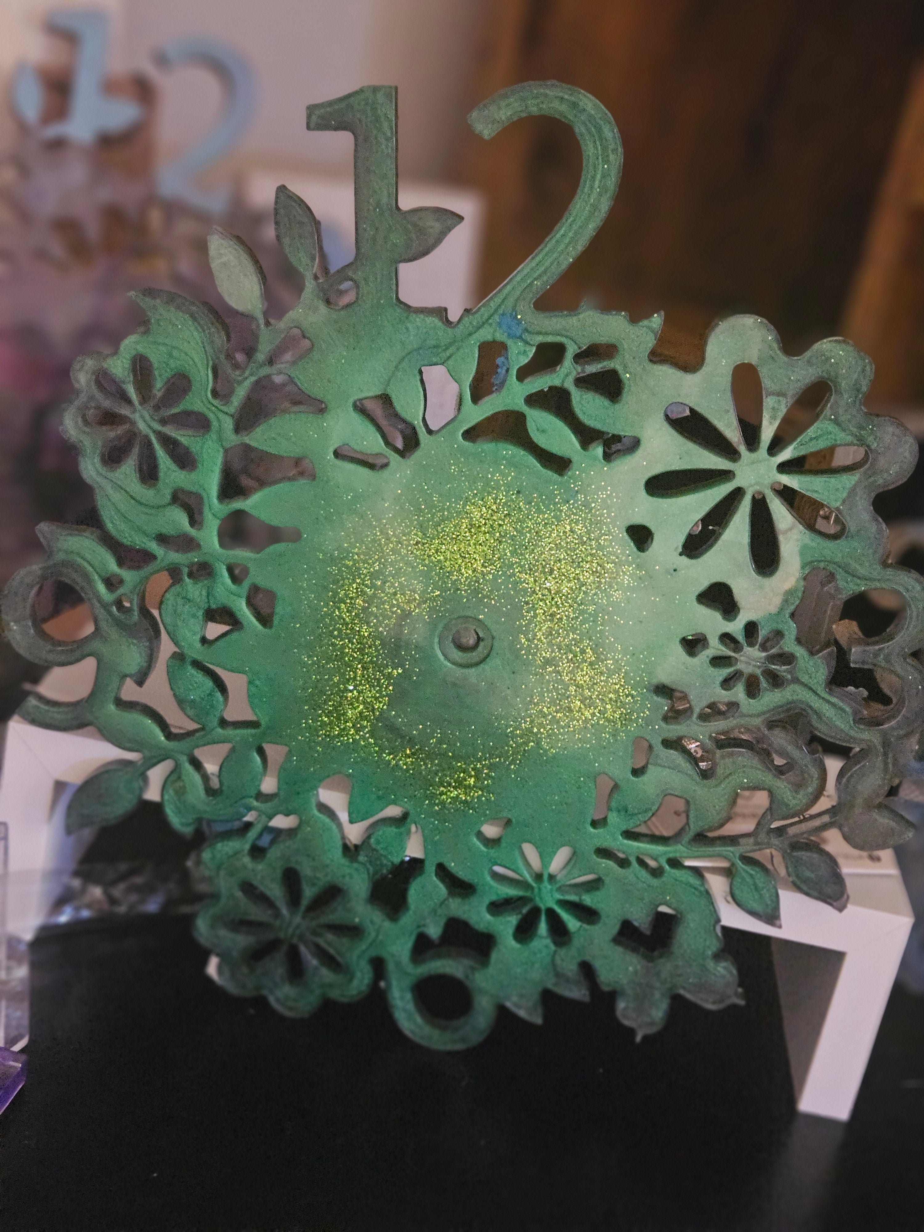 Resin clocks unique in colour