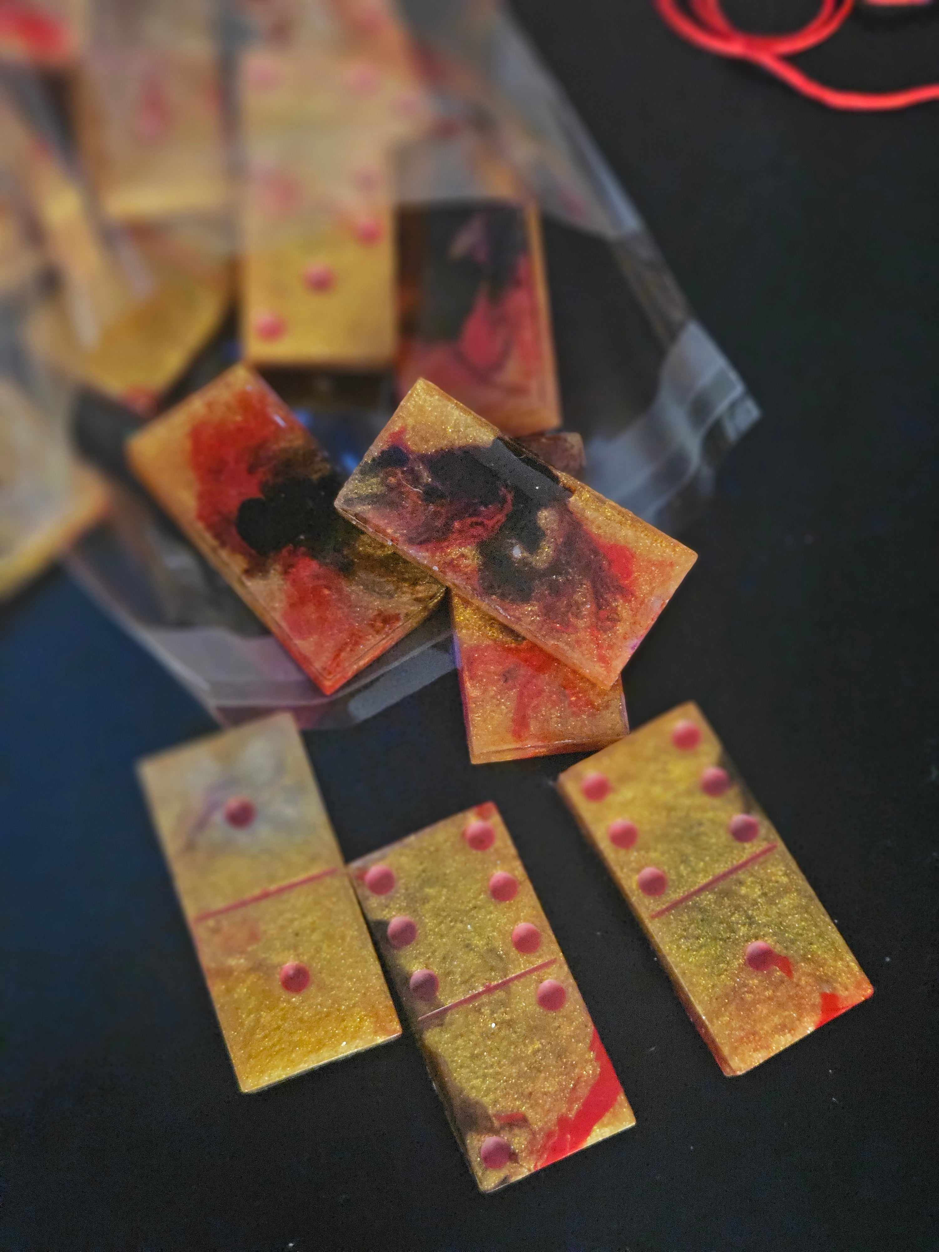 Red Black and Gold Dominoes