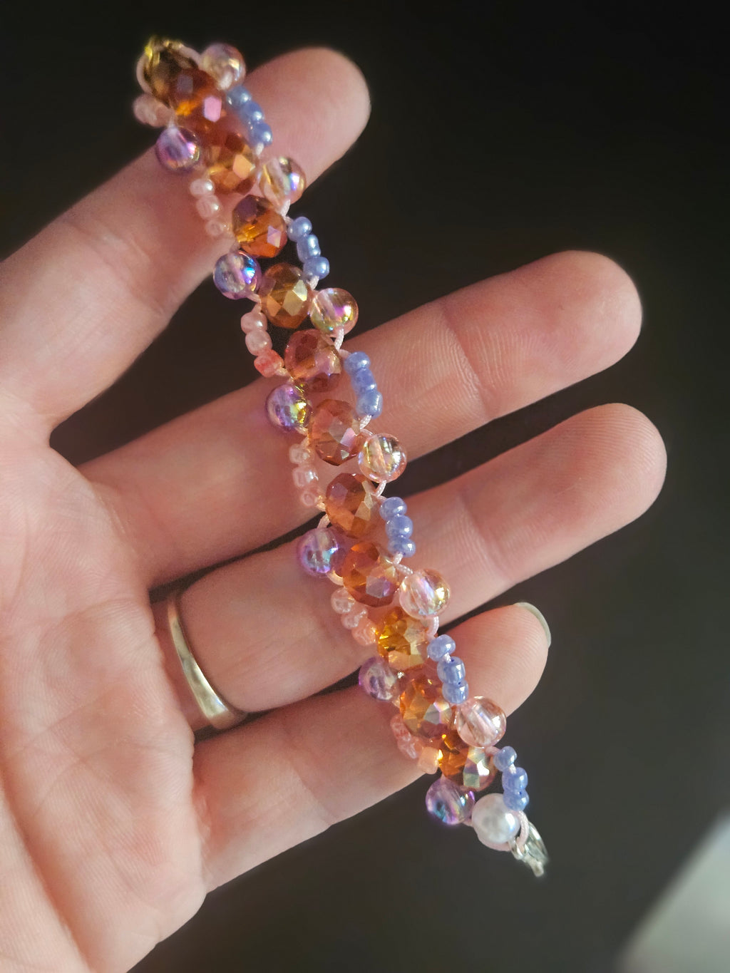 Handmade 3 pearl bead bracelet