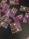 Purple with gold glitter dominoes