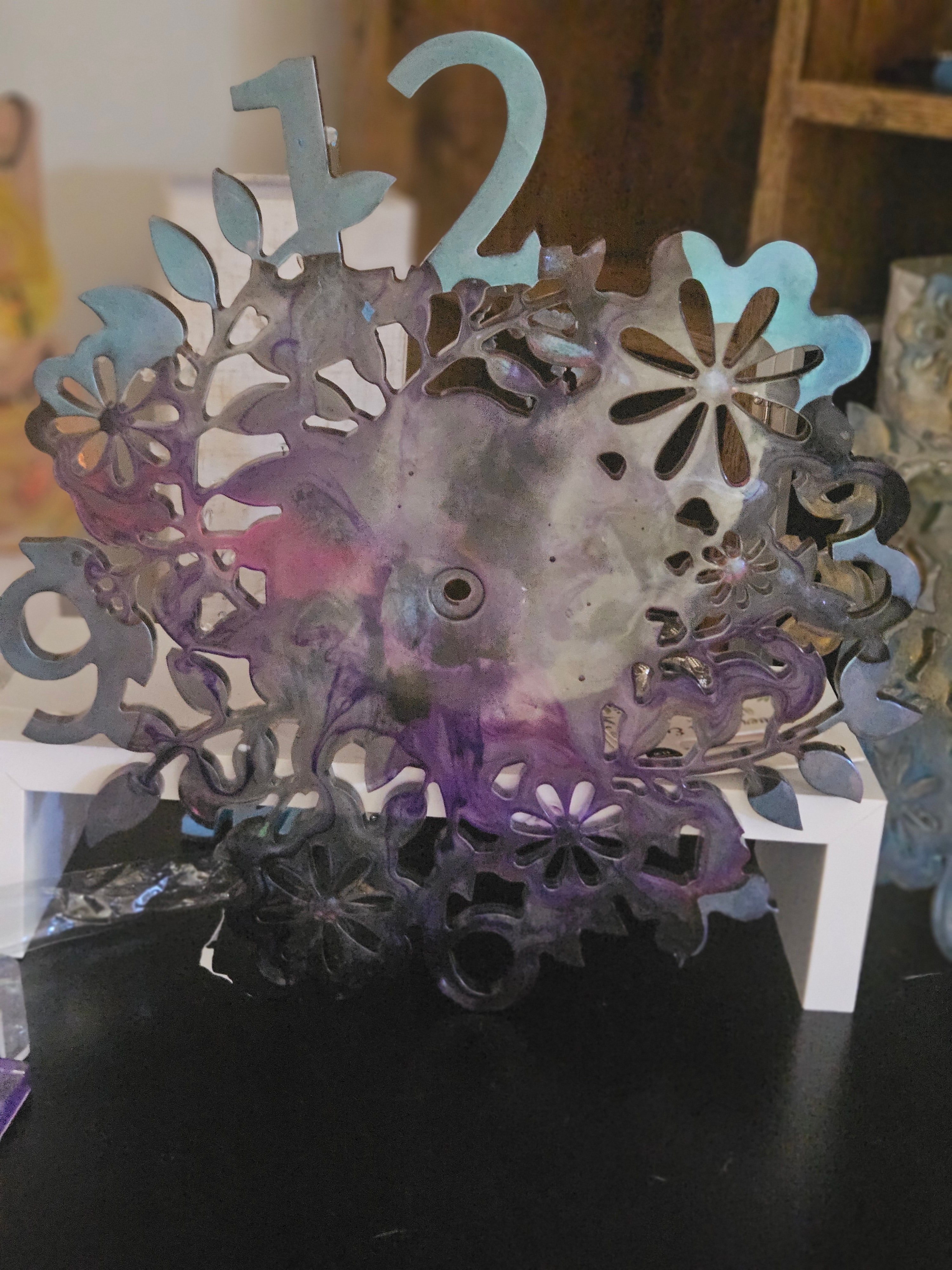 Resin clocks unique in colour