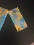 Light Blue and gold dominoes