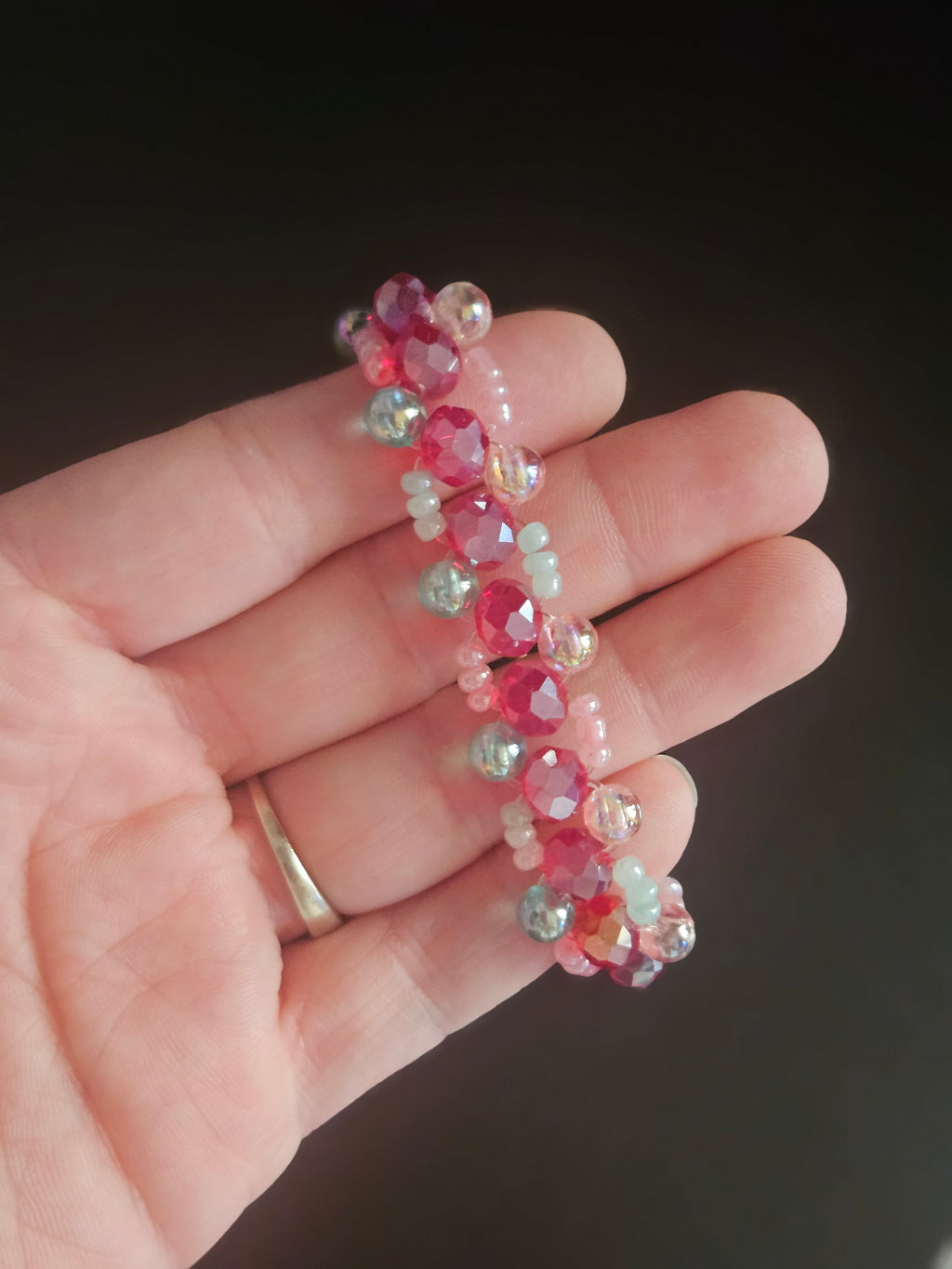 Handmade 3 pearl bead bracelet